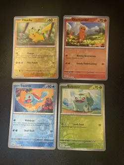 Pokemon 151 Costco Tin Cosmos Holo Promo Cards Reverse - Set 4x Lot Pikachu - Image 1