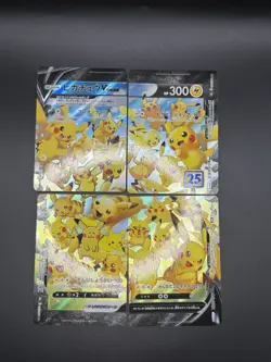 Pokemon Cards Pikachu V-Union Collection 25th Anniversary Set Of 4 Cards - Image 1