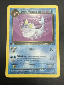 DARK VAPOREON Pokemon Card - WOTC - 1st Edition - Team Rocket - 45/82 - LP - Image 3