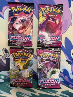 Pokemon TCG: Sword & Shield Fusion Strike Booster Packs - Complete Art Set of 4 - Image 1