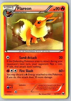 Pokemon: Flareon Uncommon Dark Explorers 12/108 LP+ - Image 1