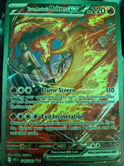 Team Rocket's Moltres ex 229/182 Sv10 Destined Rivals SIR Full Art Holo - Image 1