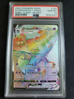 Pokemon Rebel Clash Dragapult VMax 197/192 PSA 10 (Secret/Rainbow Rare) - Image 1
