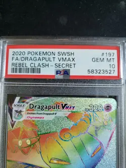 Pokemon Rebel Clash Dragapult VMax 197/192 PSA 10 (Secret/Rainbow Rare) - Image 2