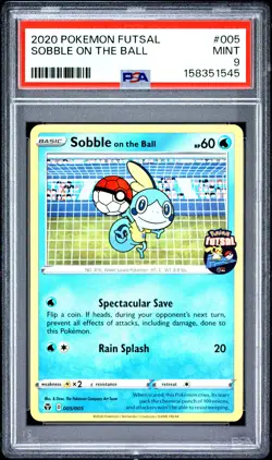 2020 Pokemon Futsal Promos 005 Sobble on the Ball PSA 9 158351545 - Image 1