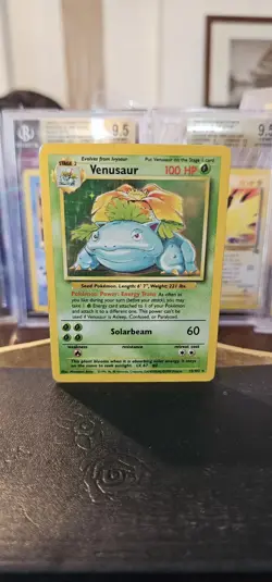 Venusaur 15/102 Base Set WOTC 1999 Pokemon Card Holo Rare Unlimited LP- - Image 1