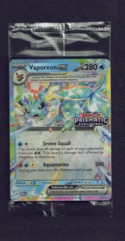 Sealed Vaporeon ex 023/131 Pokemon TCG Stamped S&V Prismatic Evolutions Promo - Image 1