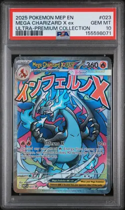 2025 POKEMON MEP EN-ME BLACK STAR PROMO #023 MEGA CHARIZARD X EX PSA 10 - Image 1