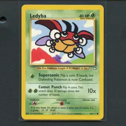 Pokemon TCG Ledyba 63/111 WotC Neo Genesis Regular Common Card EN-LP 2000 - Image 1