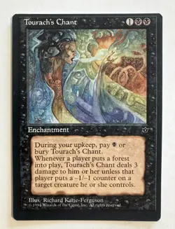 Tourach's Chant Fallen Empires NM (miscut misprint off center) MTG - Image 1