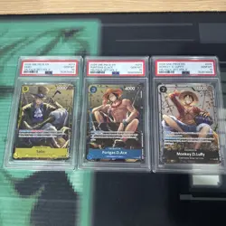 2026 One Piece Tin Pack Vol. 2 Sequential PSA 10 Promo Set - Luffy, Ace, Sabo - Image 1