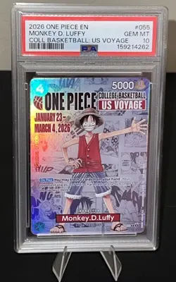 Monkey.D.Luffy (055) College Basketball P-055 One Piece Promo PSA 10 - Image 1