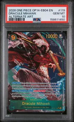 PSA 10 2026 ONE PIECE OP14 EB04 THE AZURE SEA'S SEVEN 119 DRACULE MIHAWK ALT ART - Image 1