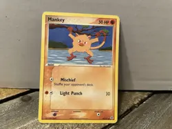 Pokemon EX Fire Red & Leaf Green 38/112 Mankey Card HP - Image 1