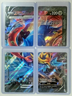 2021 Pokemon Zacian V-UNION SWSH163-166 Black Star Promo 4 Card Excellent-NM/M - Image 1