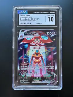 CGC Gem Mint 10 Deoxys VMAX GG45/GG70 2023 Crown Zenith–Graded Pokemon Card - Image 1
