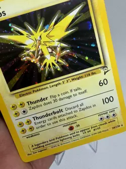 Zapdos Holo Rare Base Set 2 20/130 Pokemon Card - WOTC 1999 - Image 3