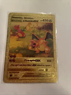 Charmander Charmeleon Charizard GX | High Quality Gold Foil Fan Art Card - Image 1