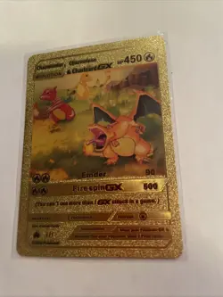Charmander Charmeleon Charizard GX | High Quality Gold Foil Fan Art Card - Image 2