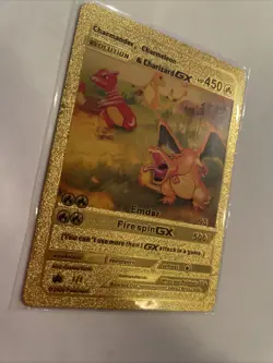 Charmander Charmeleon Charizard GX | High Quality Gold Foil Fan Art Card - Image 3