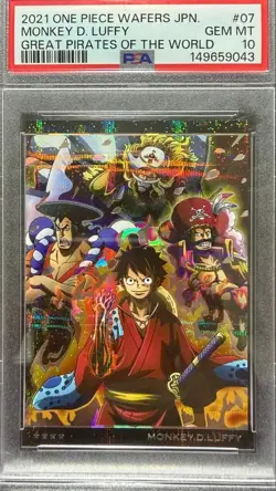 PSA 10 One Piece Wafer Luffy Oden Roger Great Pirates of The World Card Japanese - Image 1