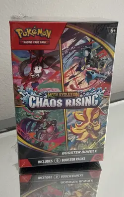 Pokemon TCG - 2026 Mega Evolution Chaos Rising Booster Bundle 6 Packs Sealed - Image 1