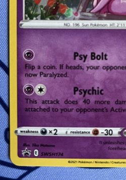 Pokemon TCG NM Espeon SWSH174: Sword & Shield Holo Promo Card - Image 4