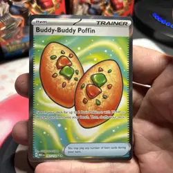 Buddy Buddy Poffin 167/132 Mega Evolution Full Art Secret Rare Pokemon Card NM - Image 1