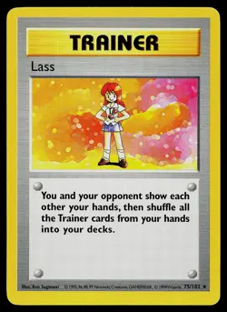 Pokemon Card - Lass Base Set Shadowless 75/102 Rare - Image 1