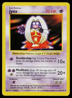 Pokemon Card - Jynx Base Set Shadowless 31/102 Uncommon - Image 1