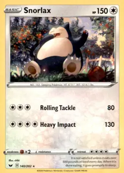 Pokemon Snorlax 140/202 Sword and Shield 3 Card Lot Non Holo - Image 1