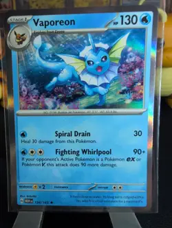 Vaporeon 134/165 Sv: Scarlet & Violet 151 Reverse Holo Pokemon TCG. - Image 2