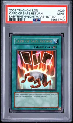Card Of Safe Return LON-029 1st Edition Ultra Rare Yugioh PSA 9 *740 - Image 1