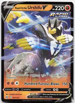 Rapid Strike Urshifu V 087/163 Holo V Rare Battle Styles Pokemon Near Mint - Image 1