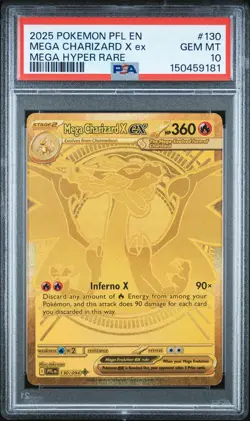 2025 POKEMON PFL EN-PHANTASMAL FLAMES MEGA HYPER RARE MEGA CHARIZARD X EX PSA 10 - Image 1