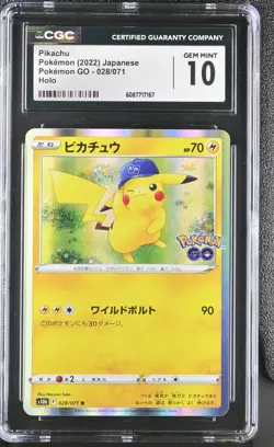 CGC 10 Pikachu 028/071 Holo Pokemon Go Japanese - Image 1
