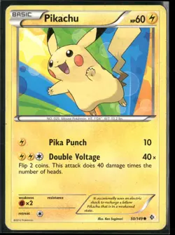Pikachu 50/149 Common Boundaries Crossed Pokemon Moderately Played - Image 1