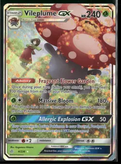 Vileplume GX 4/236 Holo GX Rare Cosmic Eclipse Pokemon Lightly Played - Image 1