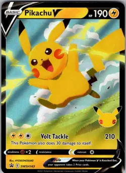 Pikachu V SWSH143 Holo Promo Sword & Shield Promo Pokemon Near Mint - Image 1