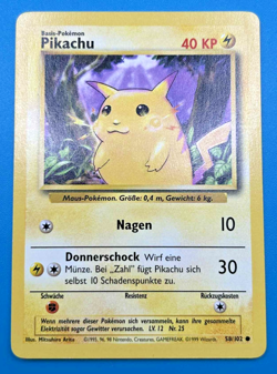 1999 POKEMON BASE SET YELLOW CHEEKS #58 PIKACHU - Image 1
