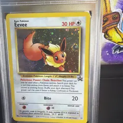 2000 POKEMON PROMO BLACK STAR POKEMON LEAGUE #11 EEVEE-HOLO PSA 8 SWIRL 💫 - Image 2