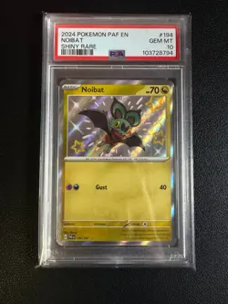 Pokemon 2024 Noibat 194/091 Shiny Holo Shiny Rare Paldean Fates GEM MINT PSA 10 - Image 1