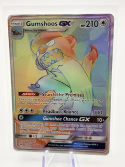 Pokemon Gumshoos GX 157/149 SM Base Set Secret Rare Full Art Holo English 2017 - Image 1