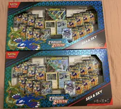 Pokemon TCG Crown Zenith Sea and Sky Premium Collection Box (x2) Lot - Image 1