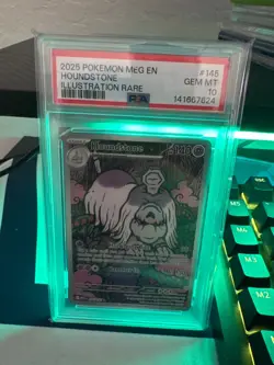 2025 POKEMON MEG EN-MEGA EVOLUTION ILLUSTRATION RARE #145 HOUNDSTONE PSA 10 - Image 1