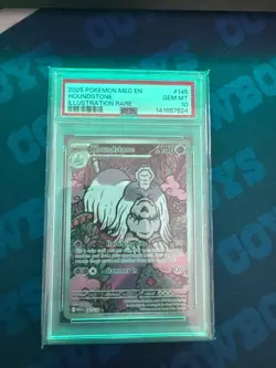 2025 POKEMON MEG EN-MEGA EVOLUTION ILLUSTRATION RARE #145 HOUNDSTONE PSA 10 - Image 2