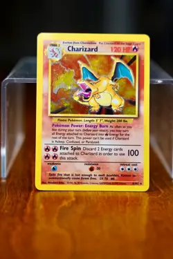 Pokemon Charizard 4/102 Holo Rare Base Set Unlimited Pokemon Lightly Played - Image 1