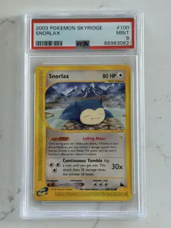 2003 POKEMON SKYRIDGE #100 SNORLAX PSA 9 MINT - Image 1