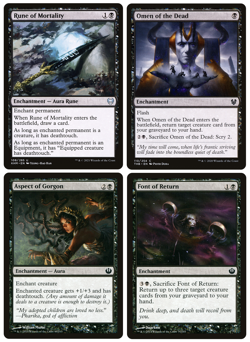 MTG - 4 x FOIL Black Enchantments - Common & Uncommon - Various sets - All LP+ - Image 1