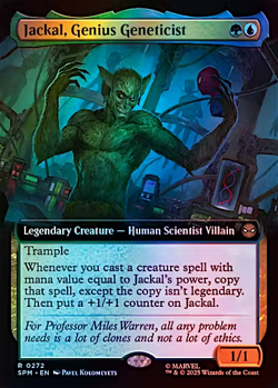 x1 Jackal, Genius Geneticist - Foil - Extended Art R MTG Marvel's Spider-Man M/N - Image 1